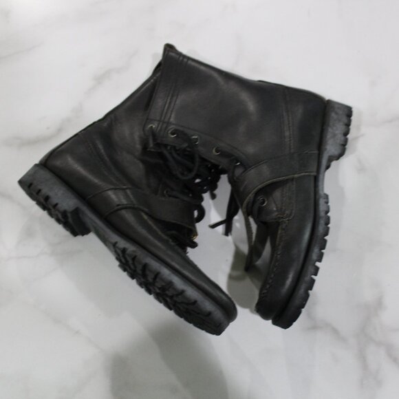 Ralph Lauren Polo Country Black Leather Lace Up Boots sz 8 - Picture 4 of 7